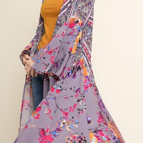Last! Boho Chic Kimono Coverup - Picture 3 of 7